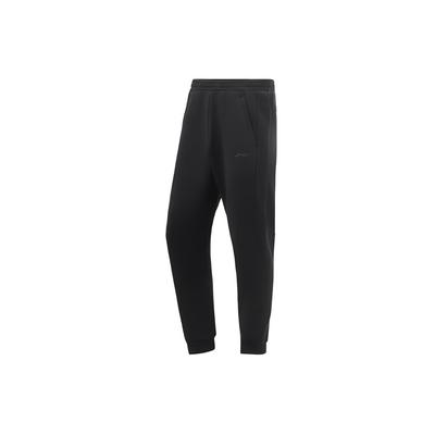 Li Ning Fitness Series Training Drawstring Cuffed Sweatpants Men Bottoms Black AKLR467-1