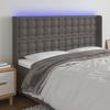 VidaXL LED Headboard Bedroom Furniture Double Bed Accessory Head of Bed Frame Interior Grey 3124154
