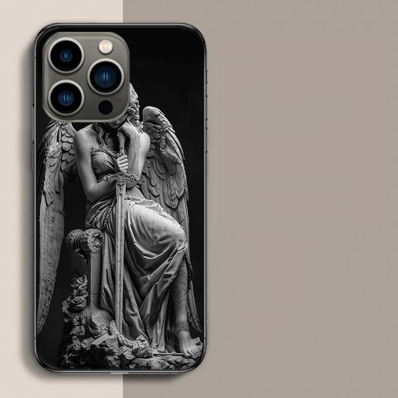 Carving Victory Posture Disaster Phone Case For Iphone 17 Air 15 Pro 14 Plus 16 Pro Max 17E 16E 12 13 Mini 11 Cover Cute Fundas