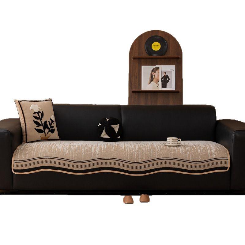 Sofa Cushion Universal In All Seasons  New French Straight Row Three-Person Sofa Fixed Non-Slip Thickened Irregular Seat Cushion