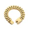 Cross Border Trend 18K Gold Plated Stainless Steel Hip Hop Bright Surface Cuban Necklace Men and Women Jewelry
