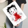 Vintage Cartoon Girl Metal Tin Sign Creative Home Decor Bedroom Living Room Wall Art Hanging Painting