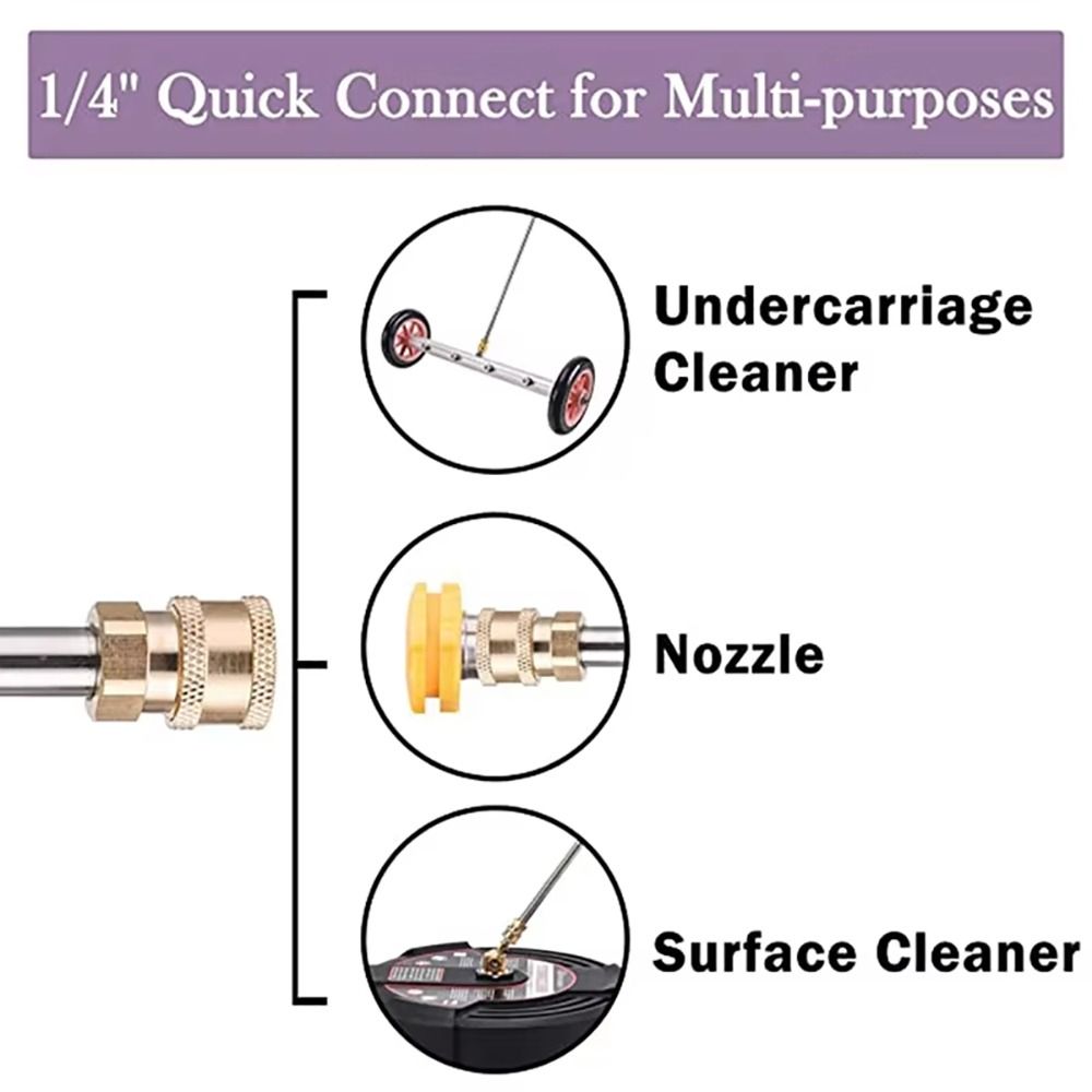 1Pcs Stainless Steel Washer Extension Wand High Pressure Electric Washer Nozzle Spray Lance Rod