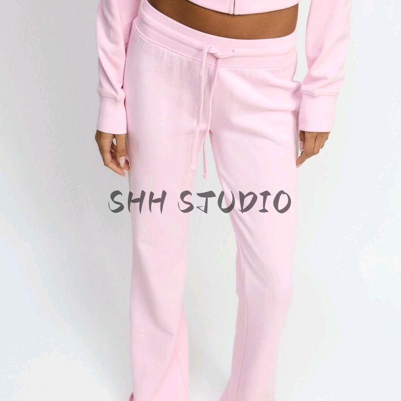 Spring New Women's Clothing Cotton Stand Collar Zipper Sweatshirt 3253328 Casual Sweatpants Bell-Bottom Pants 3253329