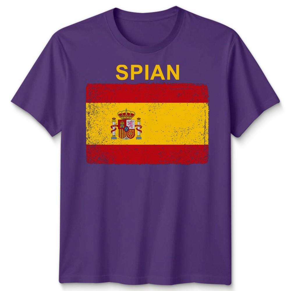 Spain Spanish Day Unisex T Shirts Grunge Flag Country Gift Football Novelty