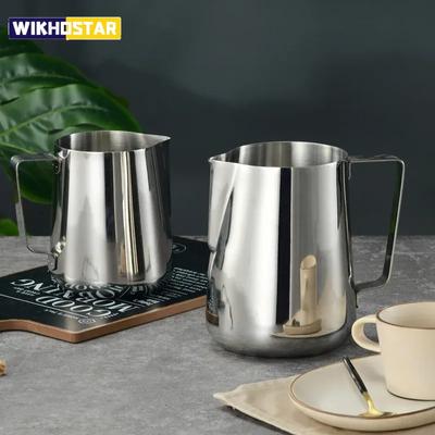 350/600/1000ml Brocche per il latte in acciaio inox alla moda, bricco per la schiuma del latte, brocca per la schiuma del caffè, brocca artistica, tazza