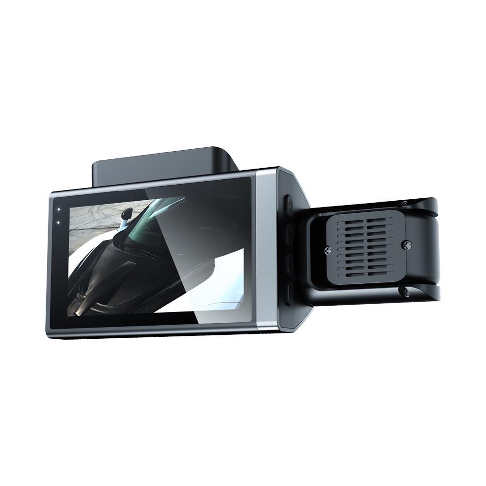 Dash Cam WiFi HD da 3 pollici con visione notturna e tripla lente per registrazione anteriore, interna e posteriore