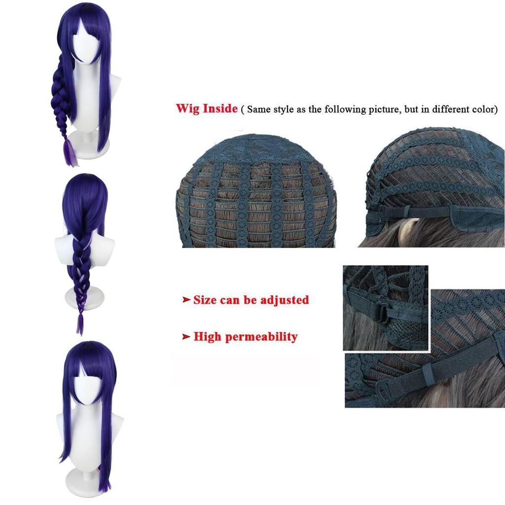 Stunning Genshin Impact Raiden Shogun Cosplay Wig Featuring Vibrant Purple Synthetic Hair