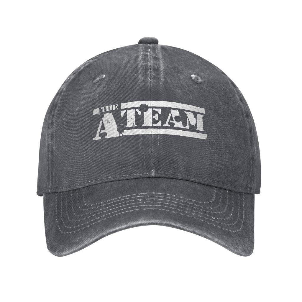 Die A-Team Baseballkappen – modische, abgenutzte Denim-Kopfbedeckungen im Unisex-Stil – ideal für Outdoor-Aktivitäten, Reisen und alle Jahreszeiten – verstellbare Passform