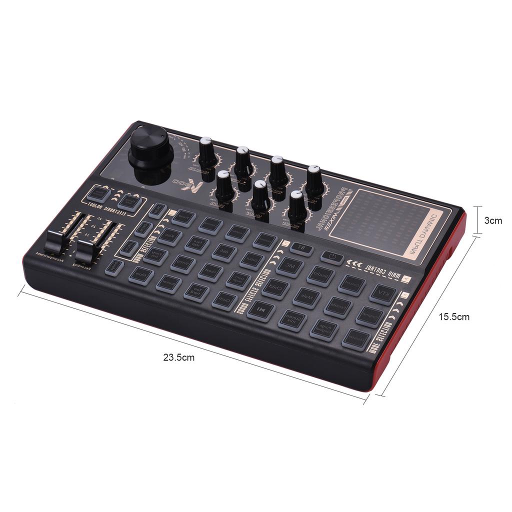 SK300 Live Sound Card External Voice Changer Audio Mixer Kit Built In Rechargeable Battery Multiple Sound Effects with