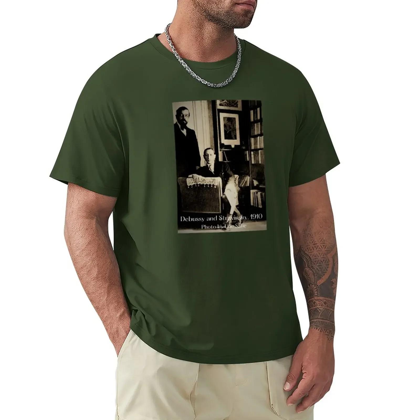 

Composers Claude Debussy and Igor Stravinsky in Paris1910 Photo by Composer Erik Satie TShirt Summer fashion New Arrival Cotton 4XL