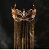 Fashion Metal Laser Cut Mask Chain Wedding Headdress Anonymous Party Masks Golden Fairy Ball Women Miraculous Veil