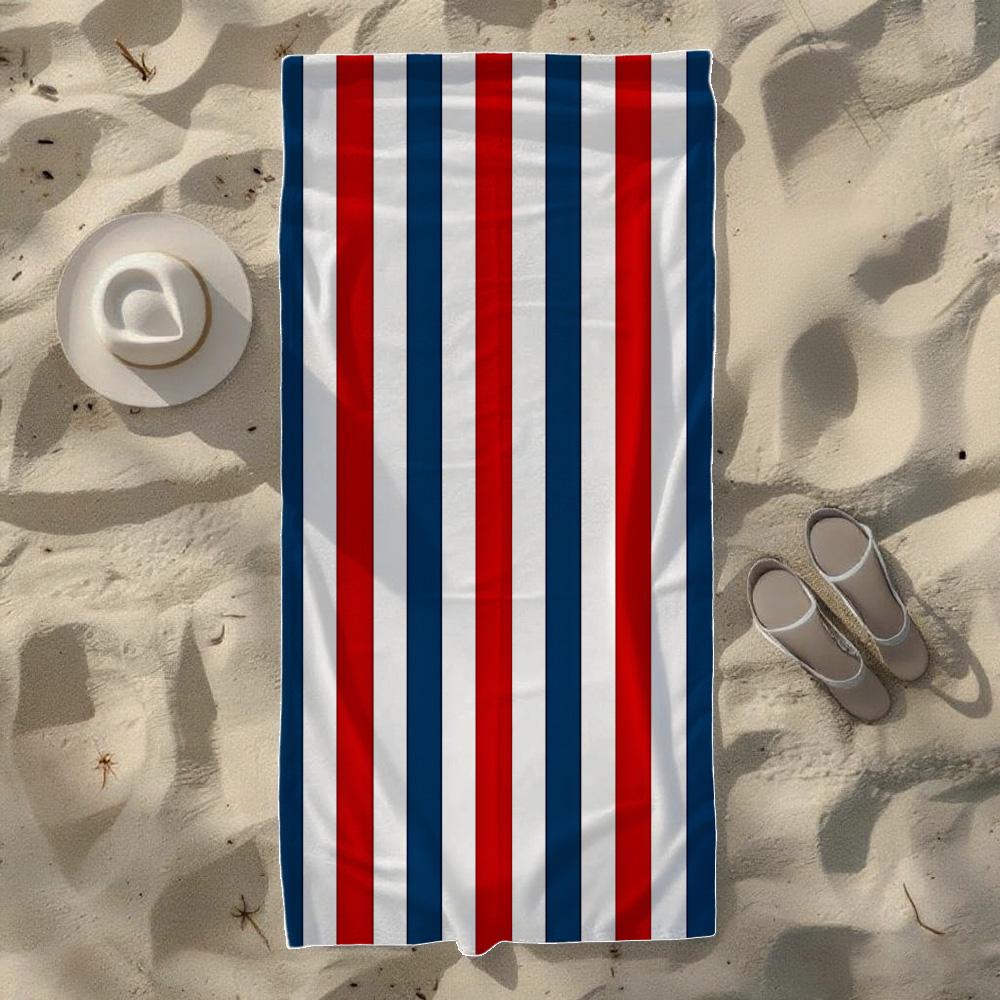 Asciugamano da Spiaggia a Strisce Verticali Classiche, Morbido ad Asciugatura Rapida, Perfetto Per Viaggi Portatili all'Aperto, Nuoto, Campeggio e Spiaggia Estiva