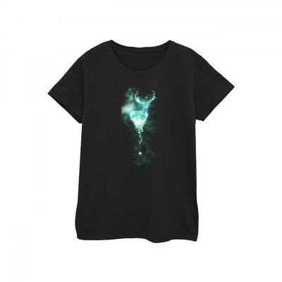 Damen-/Damen-Patronus-Hirsch-Baumwoll-T-Shirt