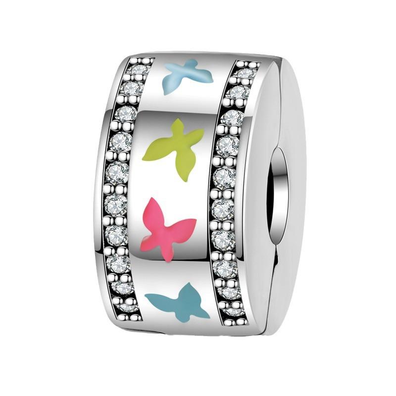 DIY Jewelry Accessories Blue Red Luminous Butterfly String Decoration Buckle Fixed Clip Shrimp Skin