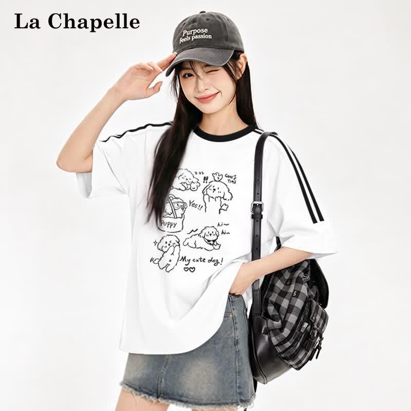 La Chapelle Women s Retro Graphic Short Sleeve T-Shirt S