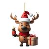 Cartoon Elk Hanging Oranments 2D Acrylic Christmas Elk Fashion Xmas Tree Elk Pendants  New Years