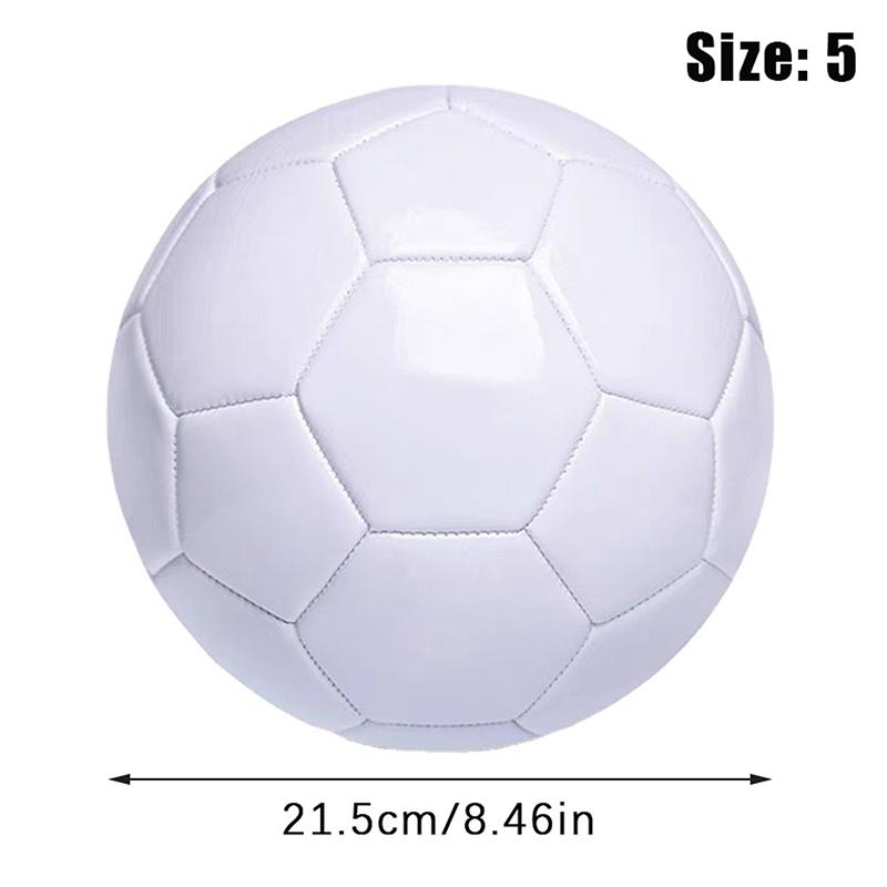 

[LA]1Pc White Soccer Ball Size 5 Official Size Lightweight For Kids Adult Football Toy Educational Plaything Sports PVC DIY Gift