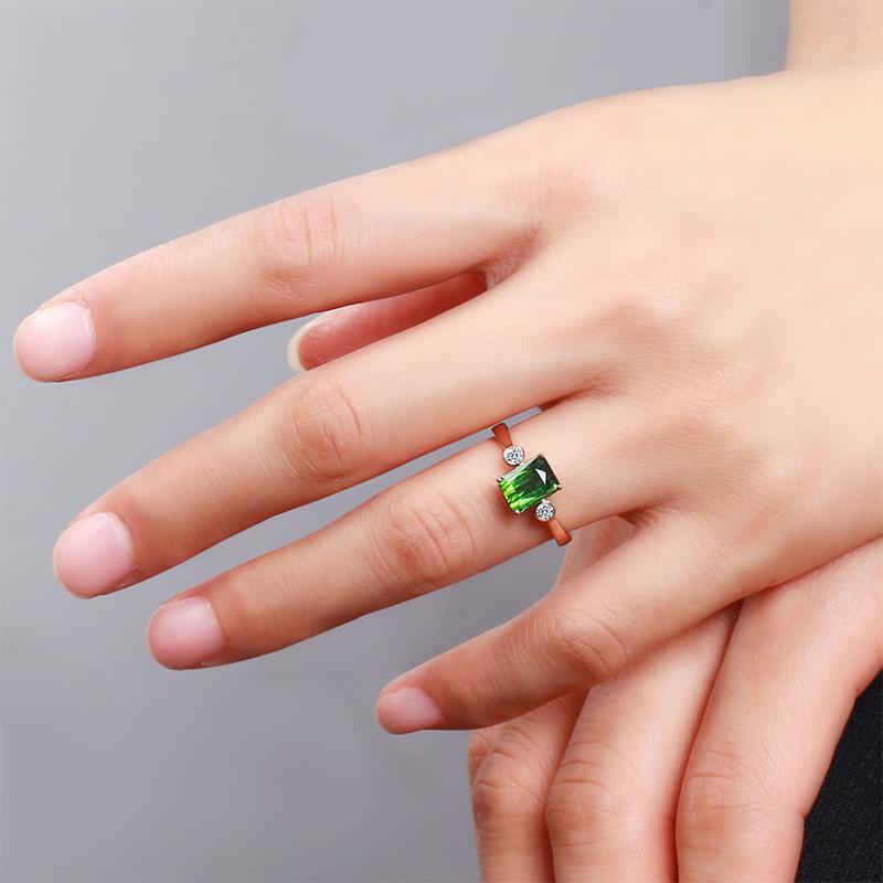 Sace Gems Klassischer Kupferlegierungs-Zirkonring für Damen, Schmuck, Hochzeit, Versprechen, Party, Geschenk