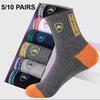 5/10 Pairs Men's Sports Socks Casual Sweat Absorbent Comfortable Thin Breathable Middle Tube Basketball Socks