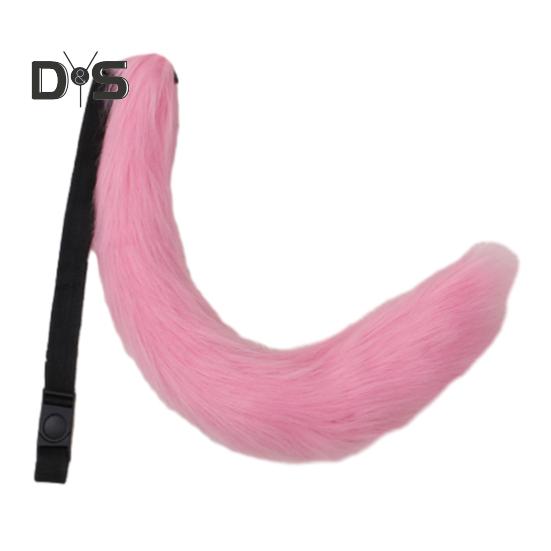 Cosplay Fake Fox Tail Soft Fuzzy Plush Solid Color Adjustable Waist Circumference Elastic Band Performance Club Dance Paty Costumes Prop Artificial