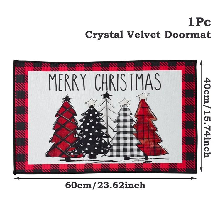 New Christmas-Themed Doormat Indoor/Outdoor Entryway Mat Bathroom & Foyer Rug Durable, Easy-To-Clean Holiday Home Decor