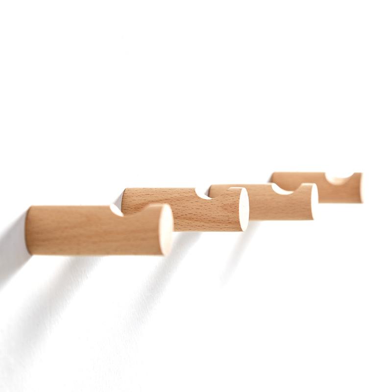 Neue Holzhaken Home Wandhalter Schlüsselanhänger Kleidung Hut Haken Kleiderbügel Badezimmer Küche Zubehör Lagerung Holz Dekoration Haken