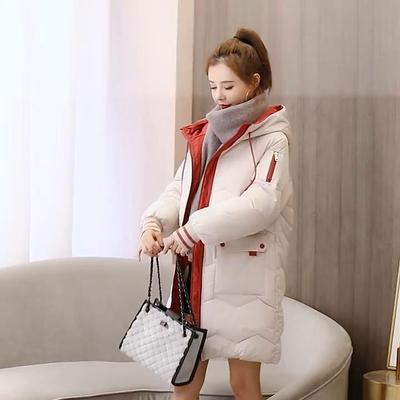 Moda Tendenza Inverno Nuovo Casual Donna Media Lunghezza Cappotto di Cotone Con Cappuccio Giacca di Cotone Ispessito Larga