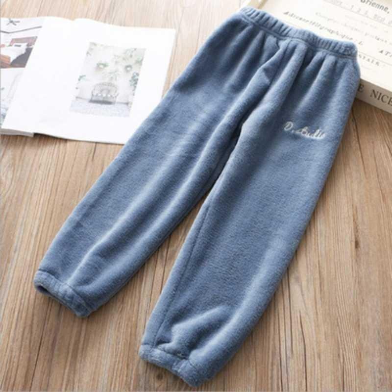 Móda Jaro Podzim Zima Dětské Kalhoty Baby Fleece Kalhoty Děti Chlapci Dívky Pohodlné Kalhoty Běžné Teplé kalhoty na spaní