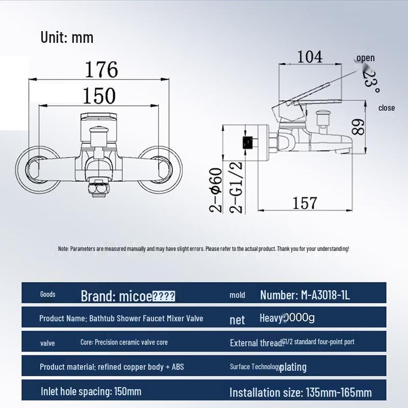 Midea Single Cold Wall-Mounted Shower Faucet