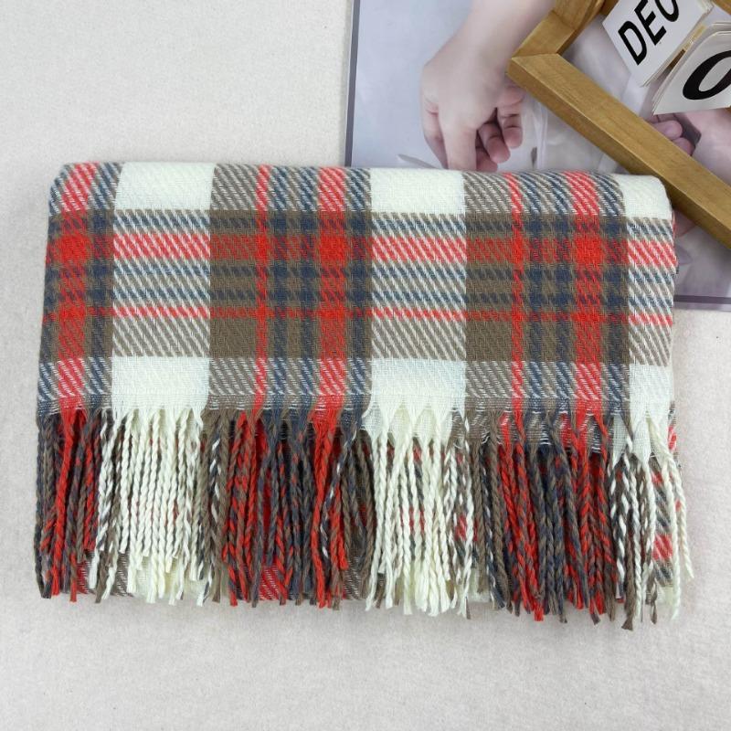 Stylish British Retro Plaid Scarf Women Man Fall Winter Korean Version Iimitation Cashmere Soft Warm Scarves Male Female Muffler