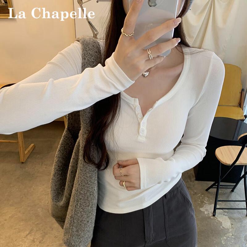 La Chapelle Women's Long-Sleeve Henley Slim-Fit Base Layer