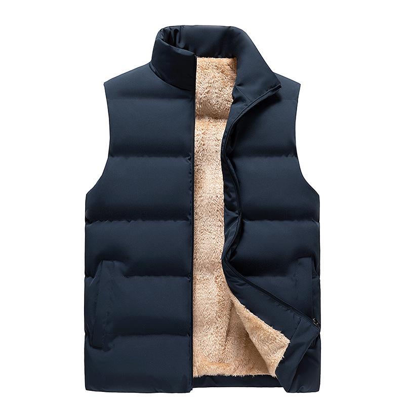 Men's Lambswool Down Cotton Winter Vest - Thick, Warm, Sleeveless, Plus Size Waistcoat