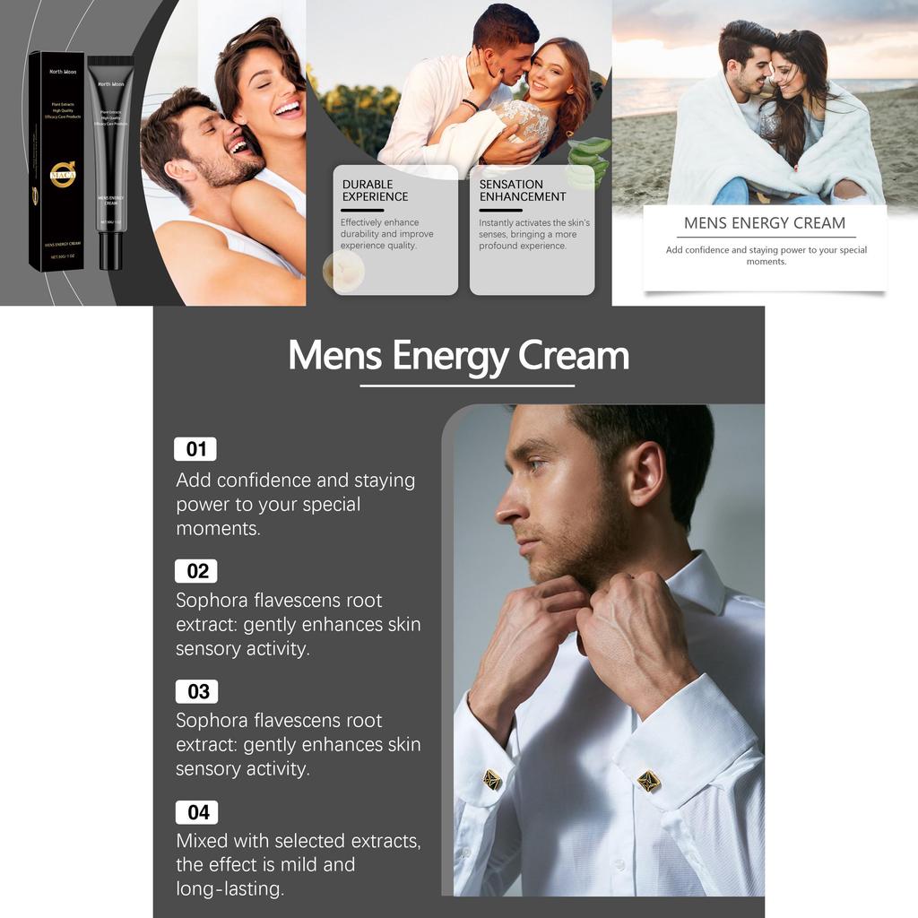 North Moon Men's Body Care Cream Gentle Moisturizing Hydrating Massage Lotion 30g