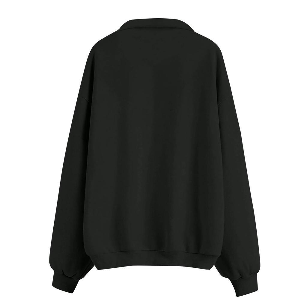 Women's  Fashion Zipper Hoodie Long Sleeve Hooded Pullover Sweatshirt Casual Solid Color Tops With Pockets