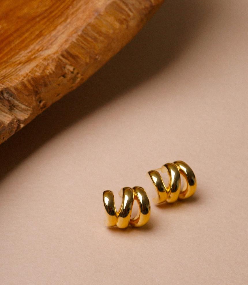 Korean Retro Multi-Circle Metal Stud Earrings for Women - Simple, Versatile, and Stylish Jewelry