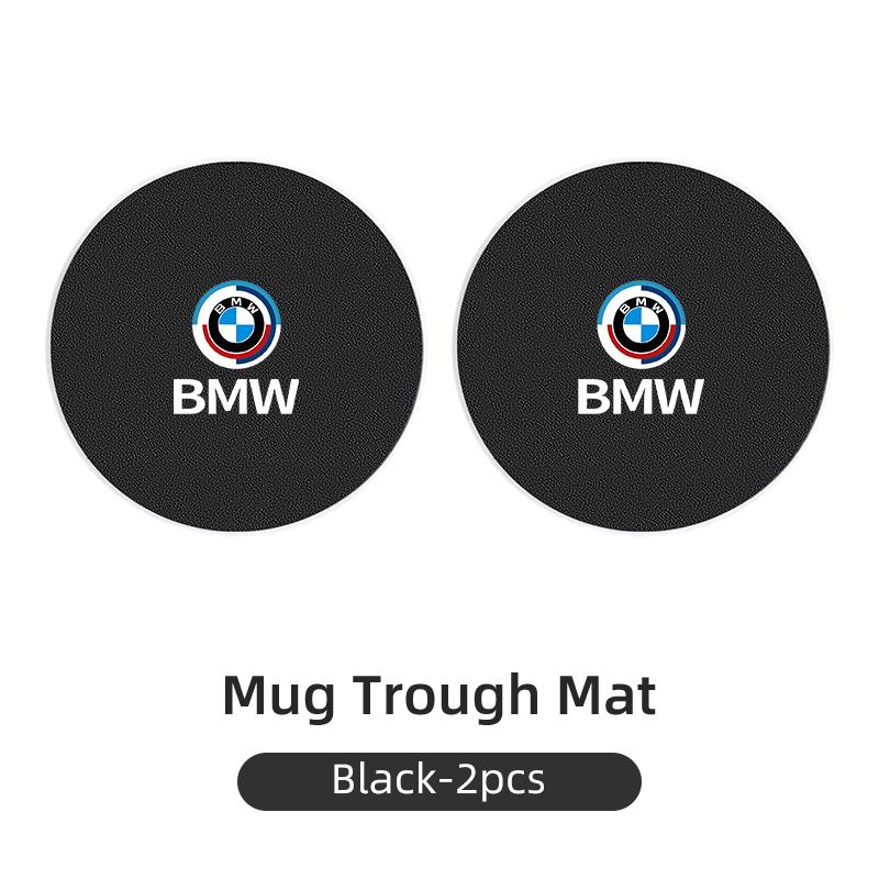 

2025 Hot Car Carbon Leathe Coasters Pads Centre Console Cup Non-Slip Mats For BMW E91 E30 G20 X3 X5 M5 M3 E46 E90 E60 F10 E39 F