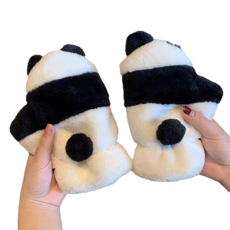 Cute Plush Half-Finger Warm Gloves