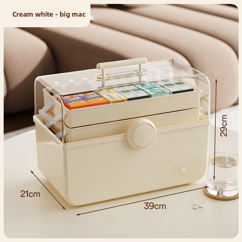 Kosmetik-Aufbewahrungsbox mit großer Kapazität Internet-Berühmtheit Kunststoff Staubdicht Transparent Desktop Tragbar Medikamenten-Aufbewahrungsbox