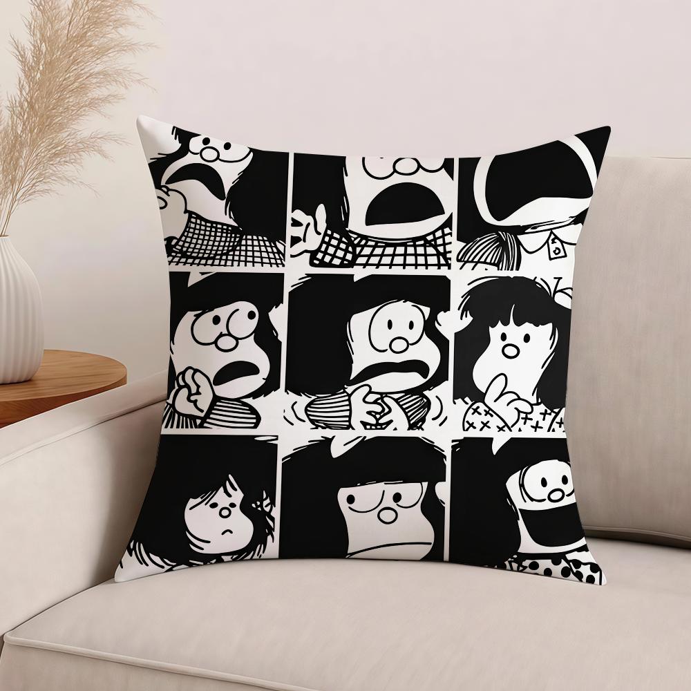 Mafalda Cartoon Cute Pillow Case Office Cushions Suitable For Sofa Car Bedroom Decorative Cushion Cover