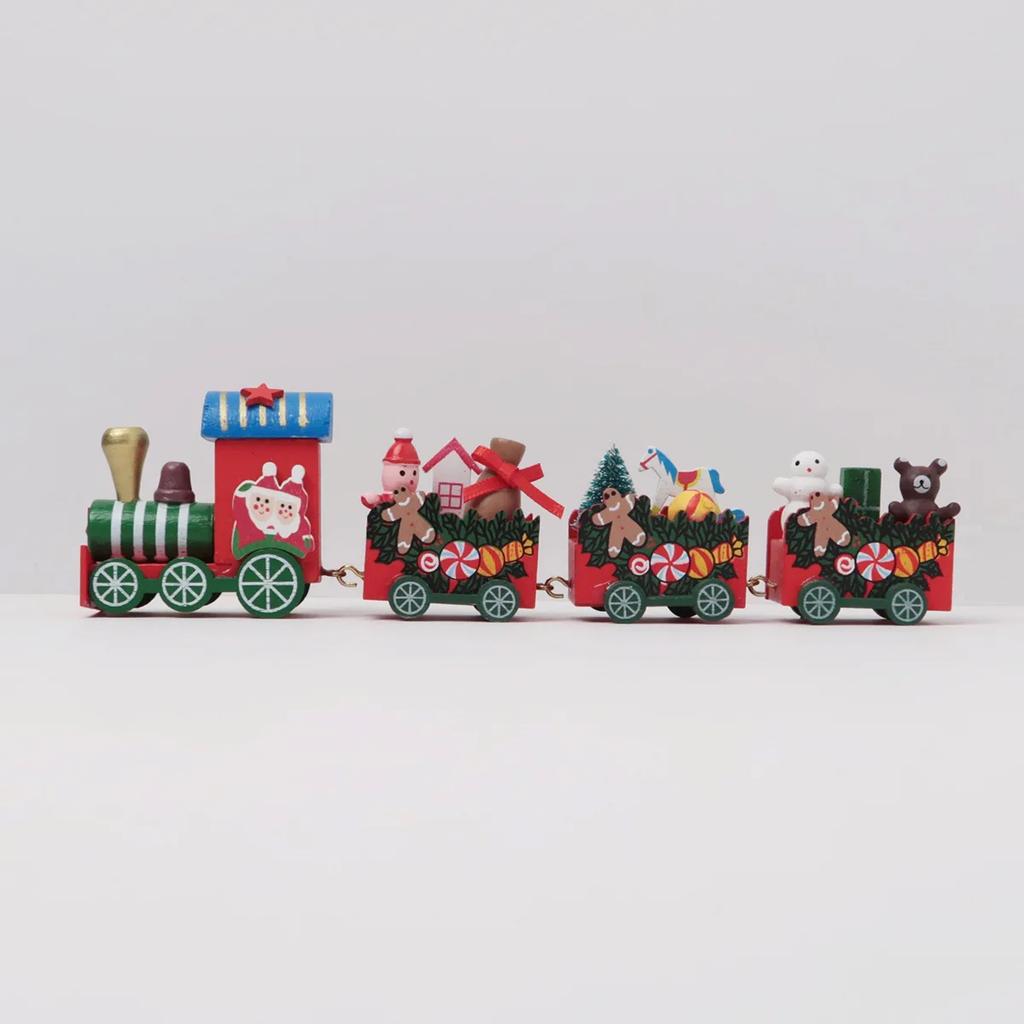 Christmas Train Painted Wooden Christmas Decorations Mini Christmas Tree Train Christmas Table Decorations Party Decorations