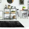 Black Long Pile Rug 190x200