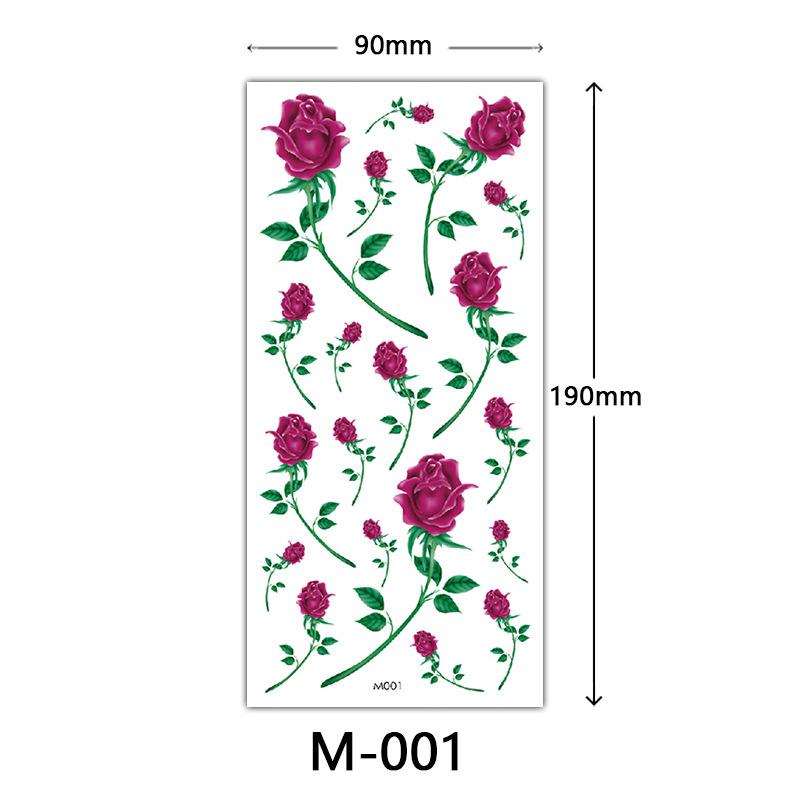 Waterproof Three-Dimensional Color Print Tattoo Sticker, Butterfly Flower Animal Tattoo