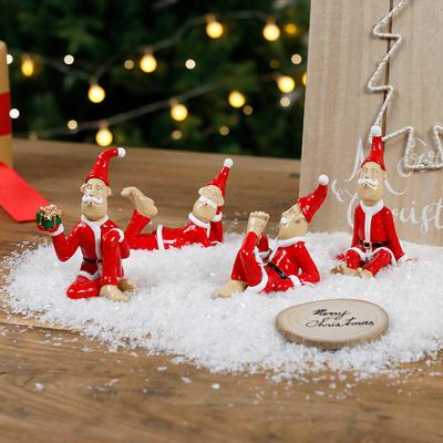 Wacky Santa Claus Ornaments, Resin Christmas Figurine Tabletop Indoor Home Decor, Thoughtful Present for Family and Friends