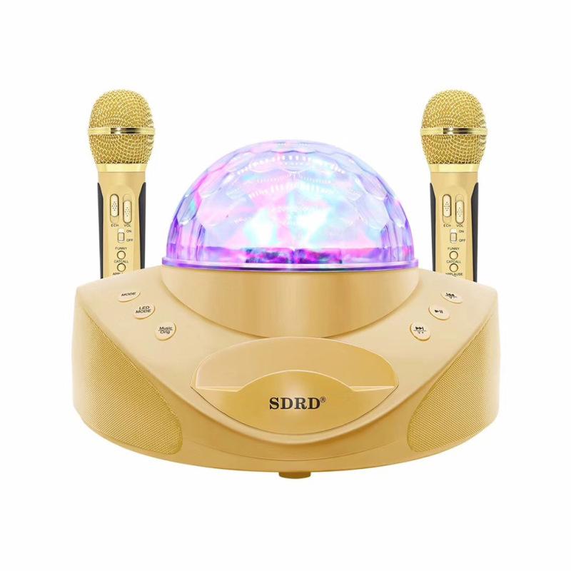 

Караоке диктора SD308 BT беспроводное с красочными сценическими огнями и микрофоном золотистый