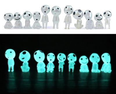 Wabeko Resin Luminous Tree Elf Resin Decoration 10 Pieces Wood Elf Figure Cute Doll Collection Gift Pu Luminous Tree Elf Scenery Luminous Bonsai DIY