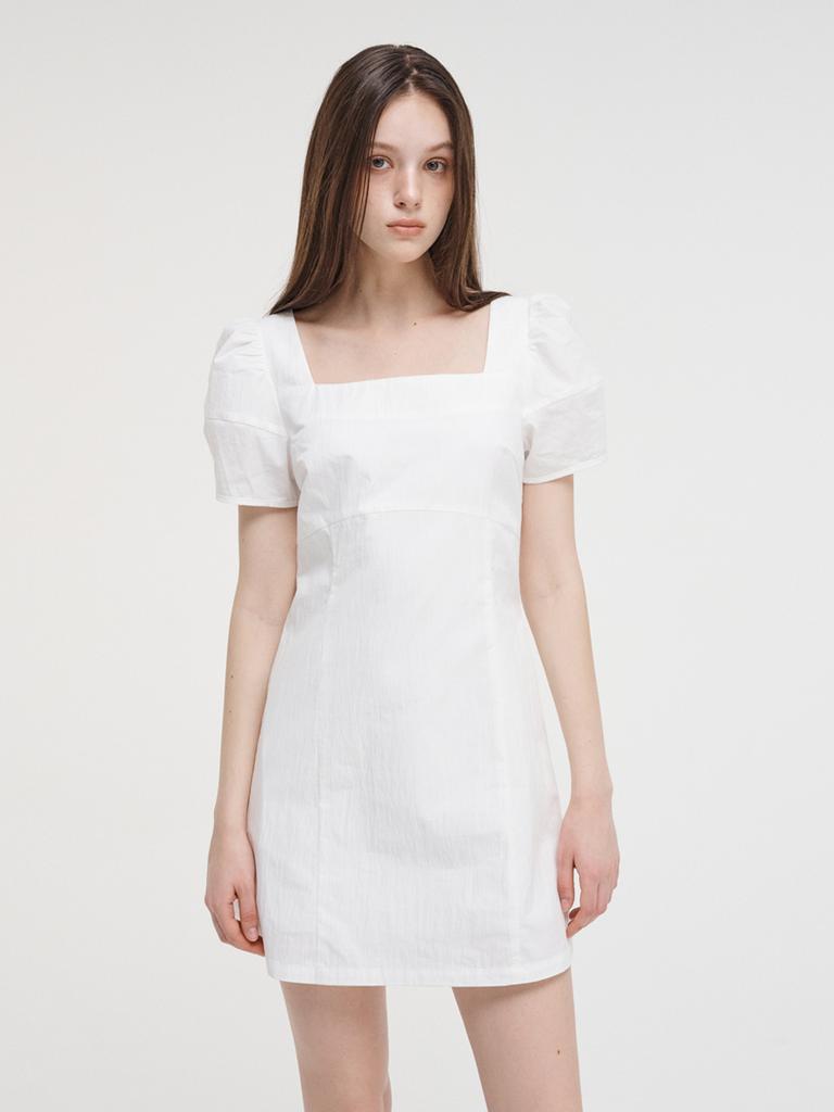Etmont Square Puff Mini Dress, White