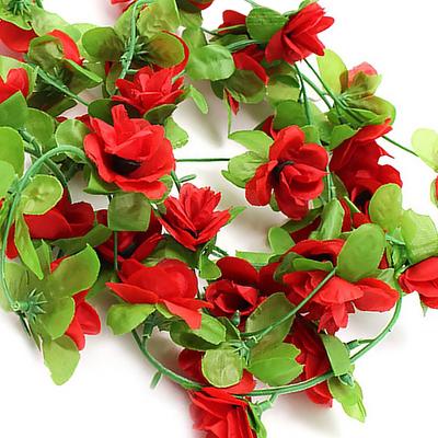 2Pcs Artficial Small Rose Flower Hanging Vine Plant Decoration for Wedding