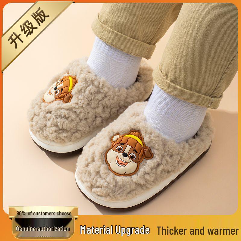 Paw Patrol Kinder rutschfeste Winter-Fellhausschuhe - Warm Baumwolle für Jungen & Mädchen
