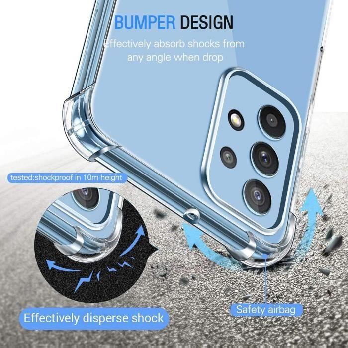 Case for Samsung A33 5G - PROSHOP - Case 4 Reinforced Corners High Resistance Silicone Transparent with 2 Tempered Glasses